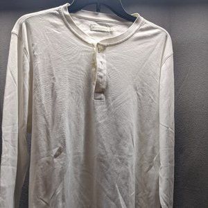 Suitsupply Long Sleeve Henley White Mens XL